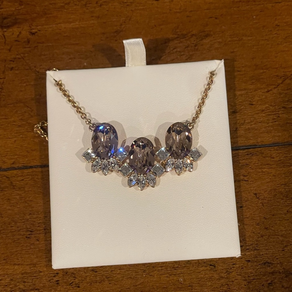 Swarovski Gold and Blush Pink Crystal Necklace